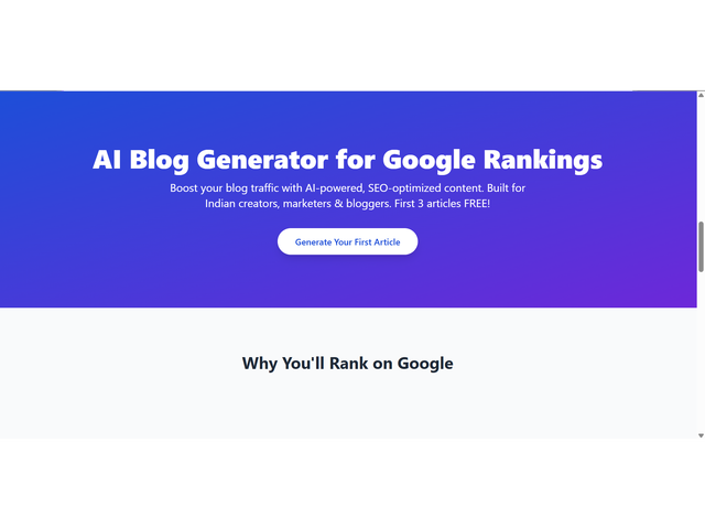 InstantAIArticle.blog – The Smart Way to Write SEO-Optimized Blogs - 2/4